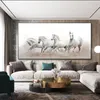 Laufendes Pferd Poster und Drucke Tierbilder Schwarz-Weiß-Leinwandgemälde Wandkunst für Wohnzimmer Home Decor Cuadros