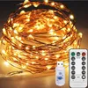 5M20M LED -stränglampor Garland Street Fairy Lamps Christmas Outdoor Remote For Patio Garden Home Tree Wedding Decorationa035382987