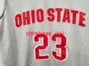 Maglia da basket rara Lebron James NCAA Ohio State Buckeyes 23 cucita personalizzata Maglia da basket giovanile da donna cucita XS-6XL