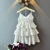 Girls' White Dress 2021 Chiffon Dot Suspender Skirt Children's Princess Fashion Flower Dresses For Kids Clothes Girls Baby Suit 3 99 Z2