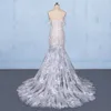 Élégante robe de mariée sirène balayage train hors épaule dentelle appliques haut de gamme robes de mariée sur mesure