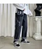 Erkekler Kot 2022 Gevşek Düz Bacak Pantolon Elastik Bel Gençlik Canlılık Rahat