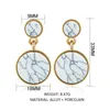 Boucles d'oreilles de déclaration de mode Texture naturelle boucles d'oreilles rondes pour les femmes boucles d'oreilles suspendues bijoux féminins modernes