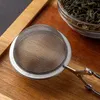 Folha solta chá infuser bola de fuga de vazamento de aço inoxidável alça longa bule spice spice filtro ss304 ferramentas de cozinha zzze8290