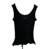 Черные кружева подняты подвесные жилеты для женщин V-образным вырезом без рукавов повседневные тонкие топы женские летние мода одежда 210524