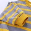 Mudkingdom Garçons Filles Sweatshirts Rayé Patchwork Mode Pull Enfants Vêtements 210615