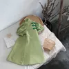 Vestido de verano para niñas, estilo chino, Cheongsam a cuadros para niños, manga farol, vestidos de princesa con estampado, ropa para niños pequeños 210611