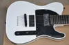 Body branco 7 cordas guitarra elétrica com hardware preto, fretboard de ébano, pickups ativos, fornecer serviço personalizado