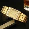 Luxury Gold Men Watches 2021 WWOOR Top Brand Fashion Square Quartz Watch Stainless Steel Waterproof Wrist Drop Wristwatches