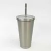 タンブラーの空白の昇華スリムカップストレートカップのコーヒーマグカップ蓋ストローステンレス鋼の真空カップマグス水ボトルDAT320