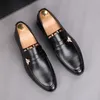 England Style Men Business Point Toe Dress Shoes Fashion Printing High Heels Lace-Up Men Wedding Shoes BMM314
