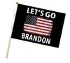 Kerst Let's Go Brandon Flag 14 * 21cm Letters Gedrukt Thuis Tuin met Pool Vlaggen Amerikaanse Polyester Mini Banner Decoraties G14FE59