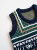 INS baby kids clothing sweater Vest Loose U-neck Knitted Pullover 100% Cotton Boutique boy spring fall Clothes