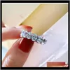 Band Jewelrylove Ring Blingbling Inlaid Diamond For Women Loving Present Simplicity Trend Fashion Basic Fund Rings Drop Delivery 2021 Vbgeb