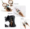 National Wind Romantic Dreamcatcher Dangle Earrings for Women Feather Drop Earring Unique Elegant Fashion Jewelry