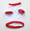 Sublimation Blanks Dog Clothes White Blank Puppy Shirts Solid Color Small Dogs T Shirt Cotton Pet Outwear Supplies