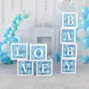 Party Decoration Transparenta Ballonger Boxar med Brev För Boy Girl En Baby Shower Bride Att vara bröllop Födelsedag Bakgrund