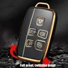 Soft Plating Gold Edge TPU Car Remote Key Cover Keys Fob Case pour Land Rover Range Rovers Sport Evoque Freelander2 Jaguar XF XJ XJL XE C-X16 XKR XK Auto Key Shell