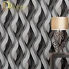 Fashion PVC Black White Silver Striped Wallpaper 3D Modern Living room Waterproof Vinyl Textured Stripe Wall paper Rolls 210722