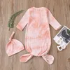 Kids Designer Clothes Tie-dyed Jumpsuits Caps 2Pcs/set Footies Knotted India Hats Suits Newborn Sleeping Bags Rompers Beanie Headgear Boutique Baby Costume B7776