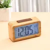 Reloj despertador digital de madera, sensor de luz nocturna con fecha de repetición, reloj de temperatura, reloj LED, relojes de pared de mesa 1989 V2