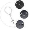 Charm Armband 3pcs Artificial Pearls Armband Rosary Cross Gift för tjejer