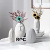 Vases INS Nordic Decor Rustic Home Face Shape Vaso di fiori in ceramica Decorazione Modern Room For