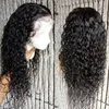 Curly 134 Lace Front Human Wig For Black Women Girls Virgin Brazilian Malaysian Preplucked Baby Hair bleached knots4863866