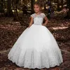 Girl's Dresses 2021 Flower Dress For Girls Wedding Lace Pageant Formal Kids Clothing Elegant Children Princess Party Custumes