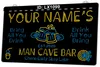 LX1099 Your Names Mug Man Cave Bar Come Early Stay Late Light Sign Dual Color 3D Engraving