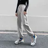 Streetwear Coulisse Lettera Y2k Pantaloni della tuta Pantaloni da donna Casual Harajuku Pantaloni lunghi grigi Pantaloni della tuta Capris Pocket 210510