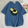 Herren-T-Shirts, Avocado-Cartoons-Druck, Herren-T-Shirts, Stil, großes T-Shirt, Retro-T-Shirt mit Rundhalsausschnitt, schlichtes Design, Mann-T-Shirts