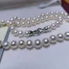 Äkta pärlor AA 8mm nära Round White Freshwater Pearl Necklace 16 "24" 32 "60Inch