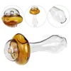 glass smoke pipe UFO shaped colors oil burner mini bubbler water pipe portable hand spoon tobacco pipes