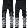 Heren Jeans Heren Stretch Slanke Zwarte Kleine Voeten Trend Merk Hoogwaardige Geplooide Motorbroek2840