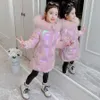 2020 moda marca menina roupas aquecendo jaqueta crianças casaco parka grande pele crianças adolescente espessamento outerwear frio inverno frio h0917