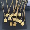 Famous Brand Women Chain Brass Jewlery Gold Quality Star Sign Designer Square Zodiac Necklace