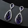 2021 Black Green Crystal Earrings Women's Winter Luxury Elegant Drop Ear Accessories Valentine's Day Gift
