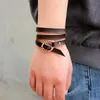 Mode multicouche fait à la main en cuir Bracelet charmes Vevlet Braclet pour hommes femmes réglable Wrap brassard bijoux Homme charme Brace272C