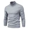 10 färg vinter män turtleneck tröja varma svarta slim stickade pullovers män solida färg casual tröja manliga höst stickade 211221