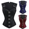 Bustiers korsetter Gothic Steampunk Steel Boned Vintage Corset Bustier midja Cincher ärmlös Vest Renaissance Mage Slimming SH6874991