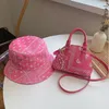 Women Ladies Cashew Flower Bucket Hats and Purse Set Fashion Bandana Crossbody Handbags 2021 Purse Small Handbags