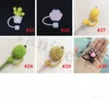 Drinkware Lids Silicone Straw Dust Cap Dustproof Plug 30 Styles be Used for Glass /Stainless Steel /Wooden Straws about 6mm 300pcs ZC364