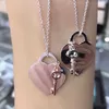 20021 Fashion Original 925 Silver Love Halsband Charm Heart Pendant Halsband 11 Nyckelkvinnor Diy Heart Charm Smyckespresent ClaVicle C2264