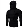 Mannen herfst casual gym dunne lange mouw hoodie gezicht cover effen kleur sweatshirt mannen kleding sudaderas Hombre maten 4