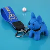 Kreativitetälskare Present Gullig Fransk Bulldog Keychain Handväska Hängsmycke Nyckelring Ring Smycken För Dekoration