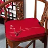 注文の素晴らしい刺繍蘭の草のギャップシートパッドの凹形の三角形の椅子クッション滑り止め不規則な中国の綿のリネン座りマット