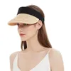 Chapeaux à large bord Giolshon été haut vide casquette pliable Portable enroulable chapeau de plage femmes soleil mode décontracté casquette de paille visières