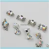 Décorations Salon Health Beauty5pcs / Lot Bowknot Diamond Gems Metal Ab Crystal Glitter 3D Aessories 9K Jewelry Nail Art DIY Tools