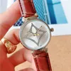 Marke Uhr Frauen Mädchen Kristall Blume Stil Lederband Quarz Armbanduhren L22258J